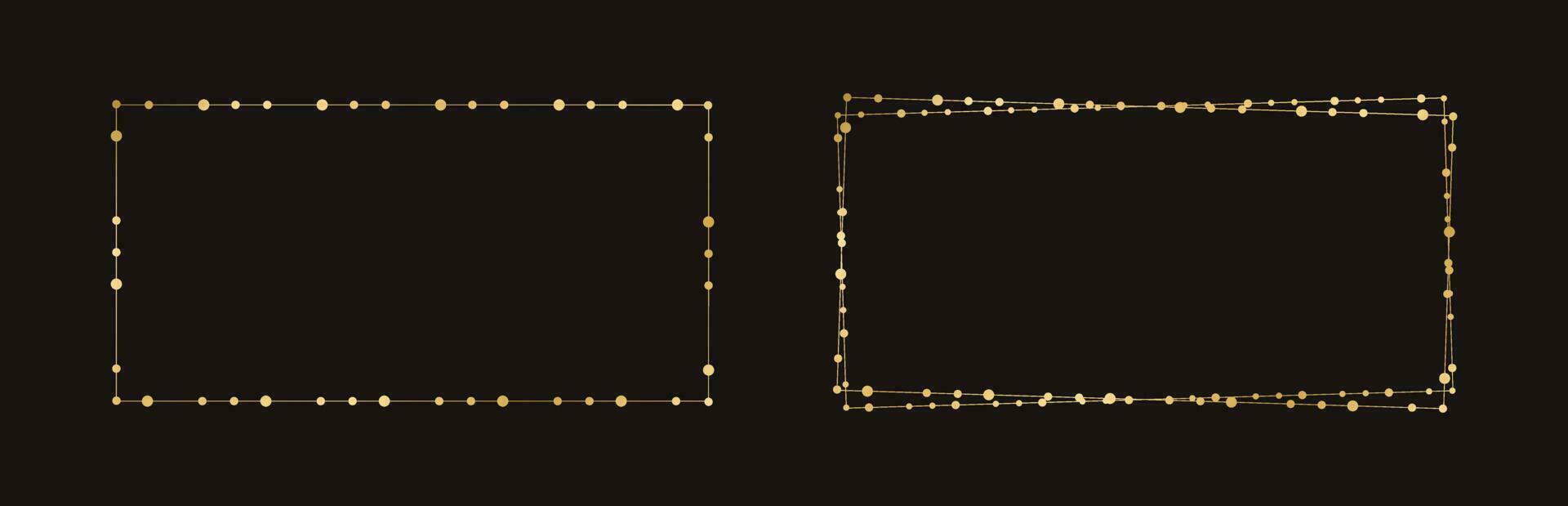 or rectangle Noël Fée lumières Cadre frontière. abstrait d'or points cercle modèle Cadre. vecteur