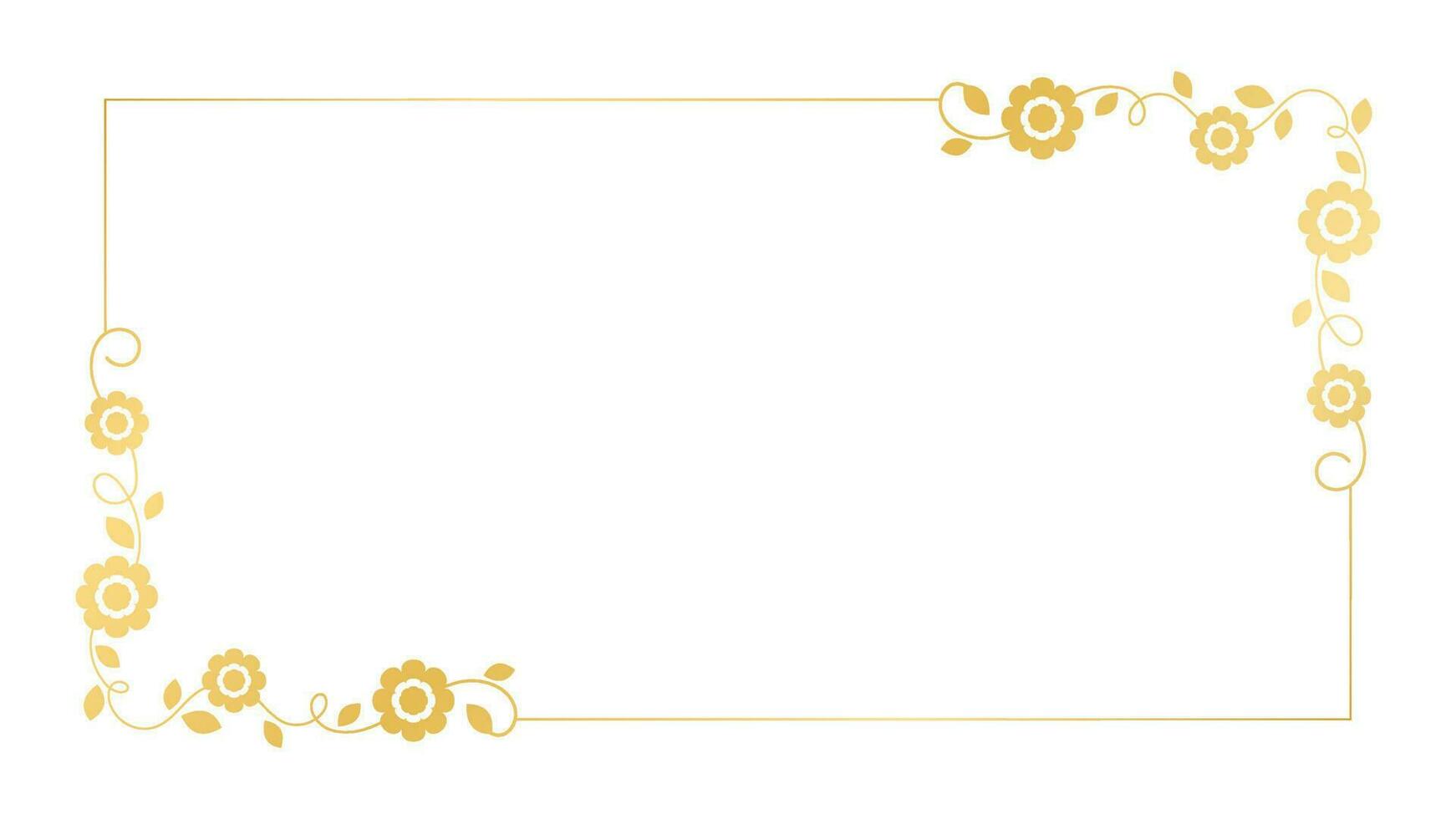 or floral rectangle Cadre. Facile ligne frontière, feuilles et fleurs, mariage invitation et cartes, logo conception et affiches modèle. élégant minimal style floral vecteur isolé