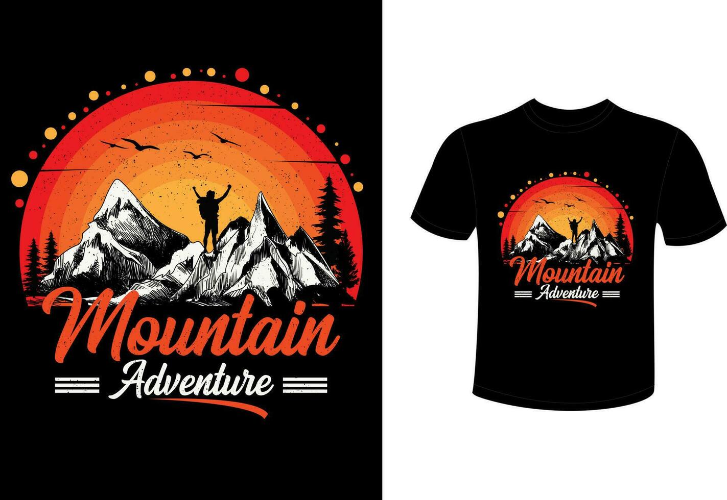 conception de t-shirt de voyage d'excursion, conception de t-shirt de voyage d'aventure vecteur