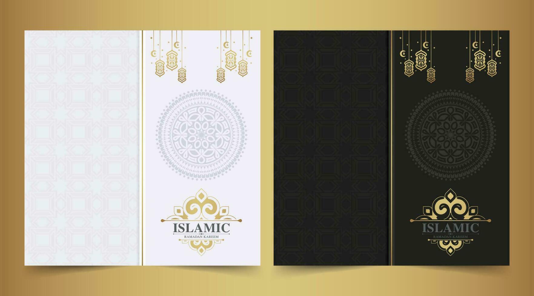 carte de voeux de ramadan kareem islamique de luxe vecteur