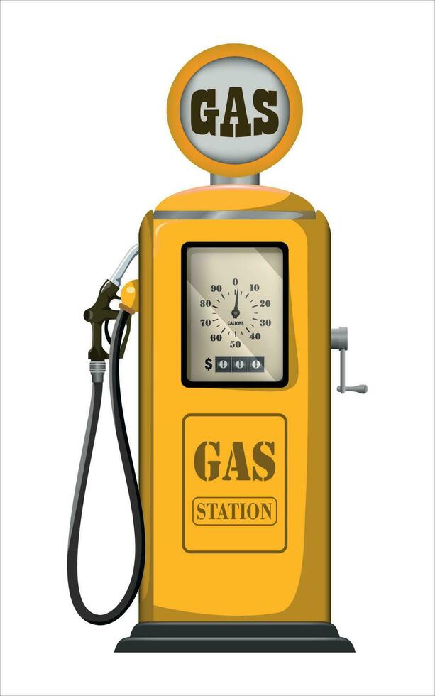 réaliste vecteur Jaune rétro gaz station