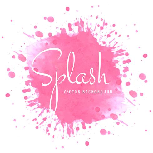 Design moderne splash rose aquarelle lumineuse vecteur