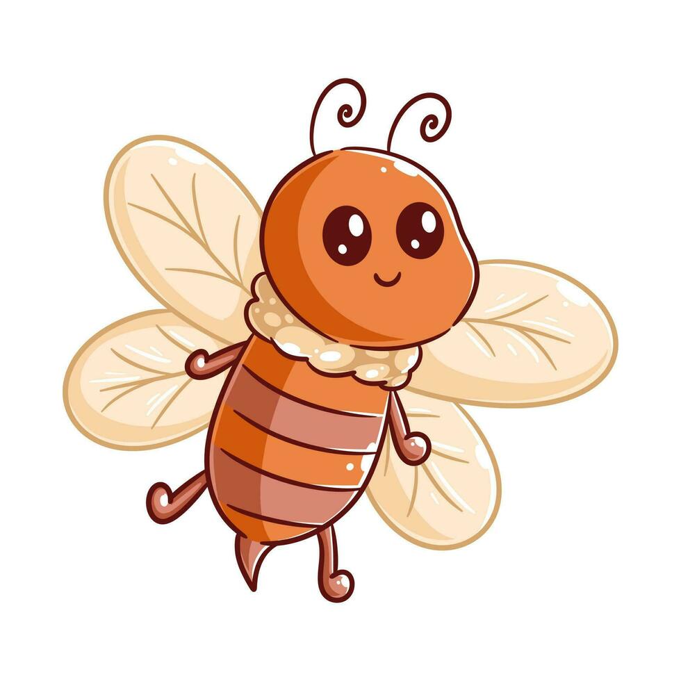mignonne abeille est en volant seul vecteur