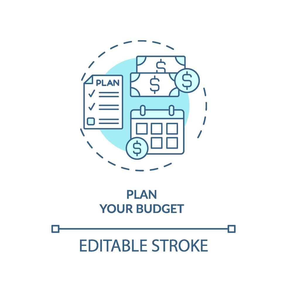 planifier votre icône de concept de budget vecteur