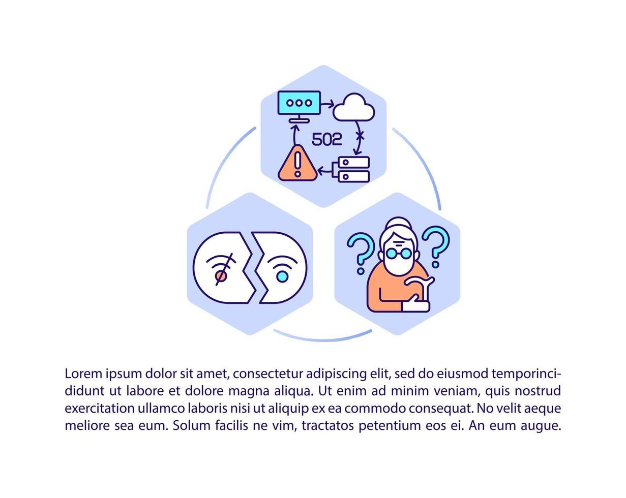 littératie numérique pour les icônes de ligne concept personnes âgées avec texte vecteur