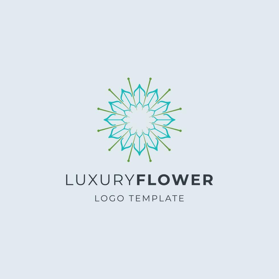 luxe fleur pour yoga ou thérapeute logo modèle vecteur