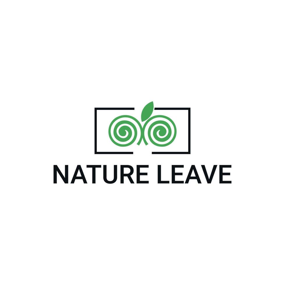 la nature laisser minimaliste logo vecteur