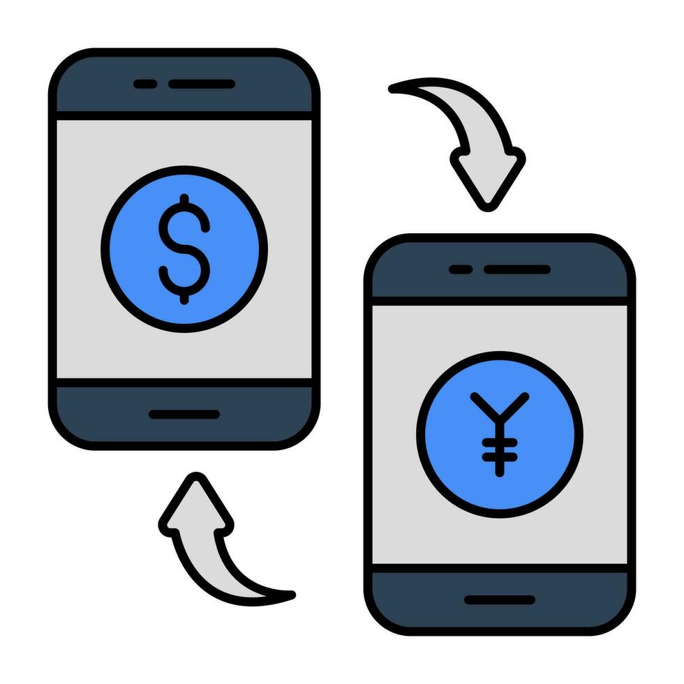 conceptuel conception icône de dollar à yuan vecteur