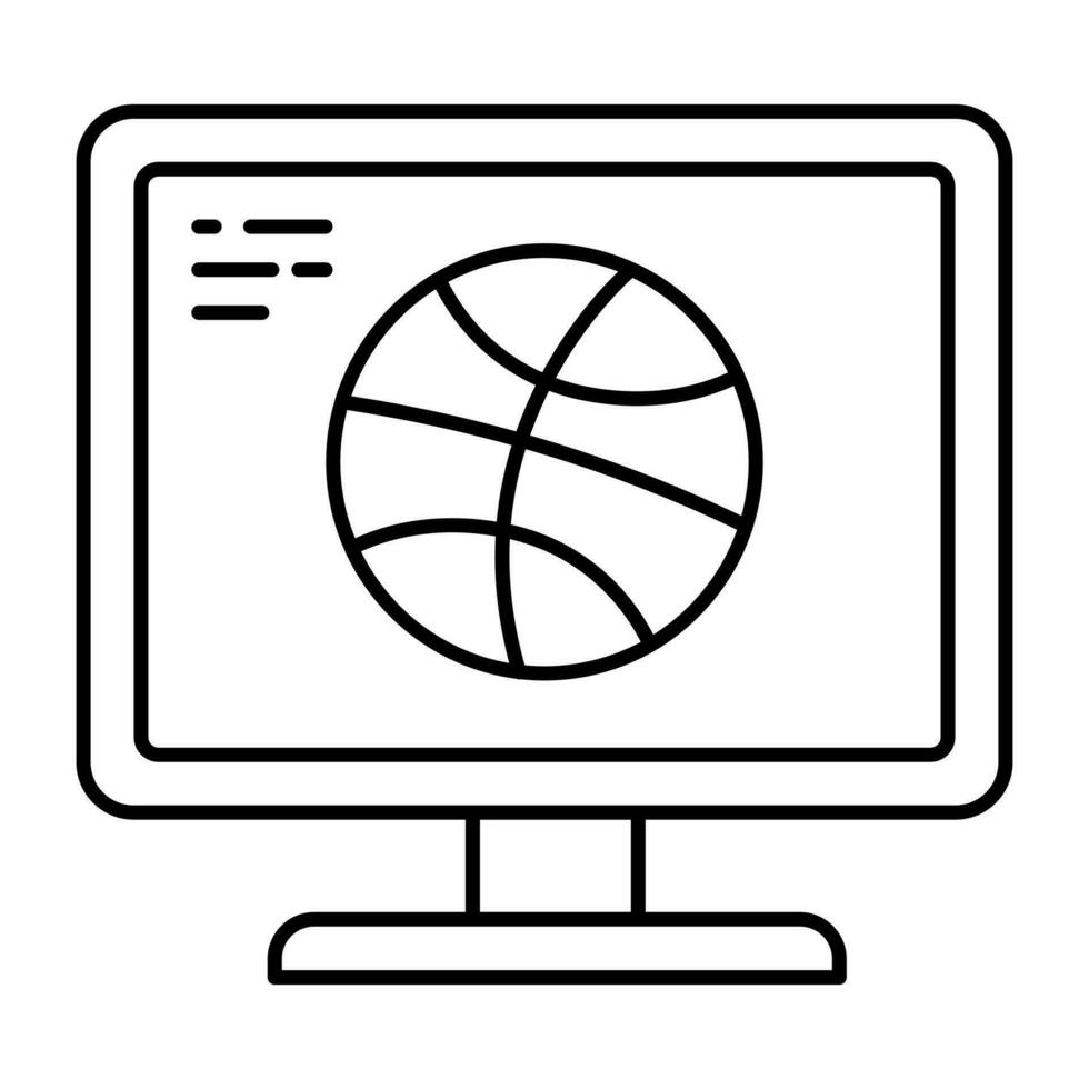 icône du design conceptuel de la chaîne sportive en ligne vecteur