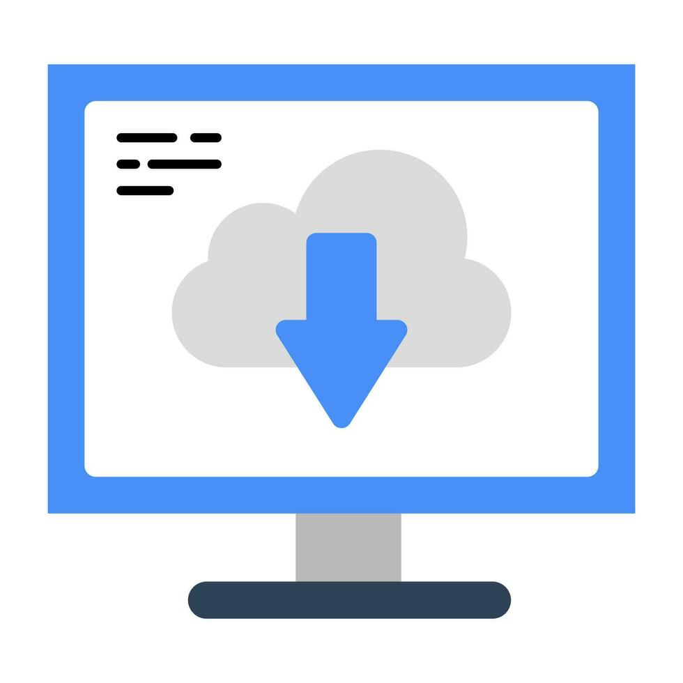 icône du design plat conceptuel du téléchargement du cloud vecteur