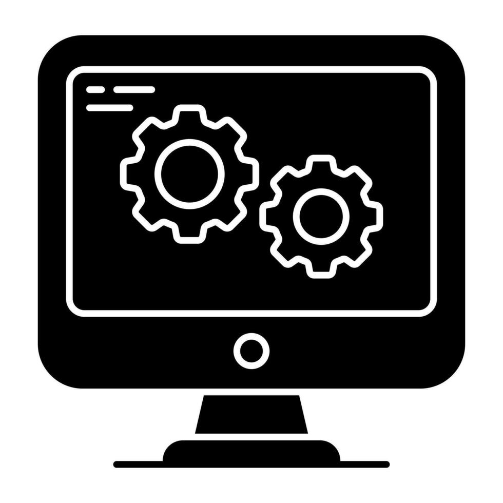 icône de conception solide conceptuelle du réglage du système vecteur