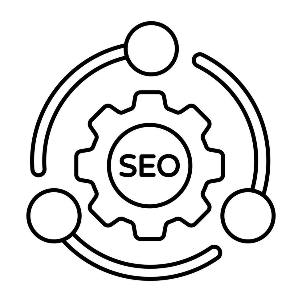 conceptuel ligne conception icône de seo réglage vecteur