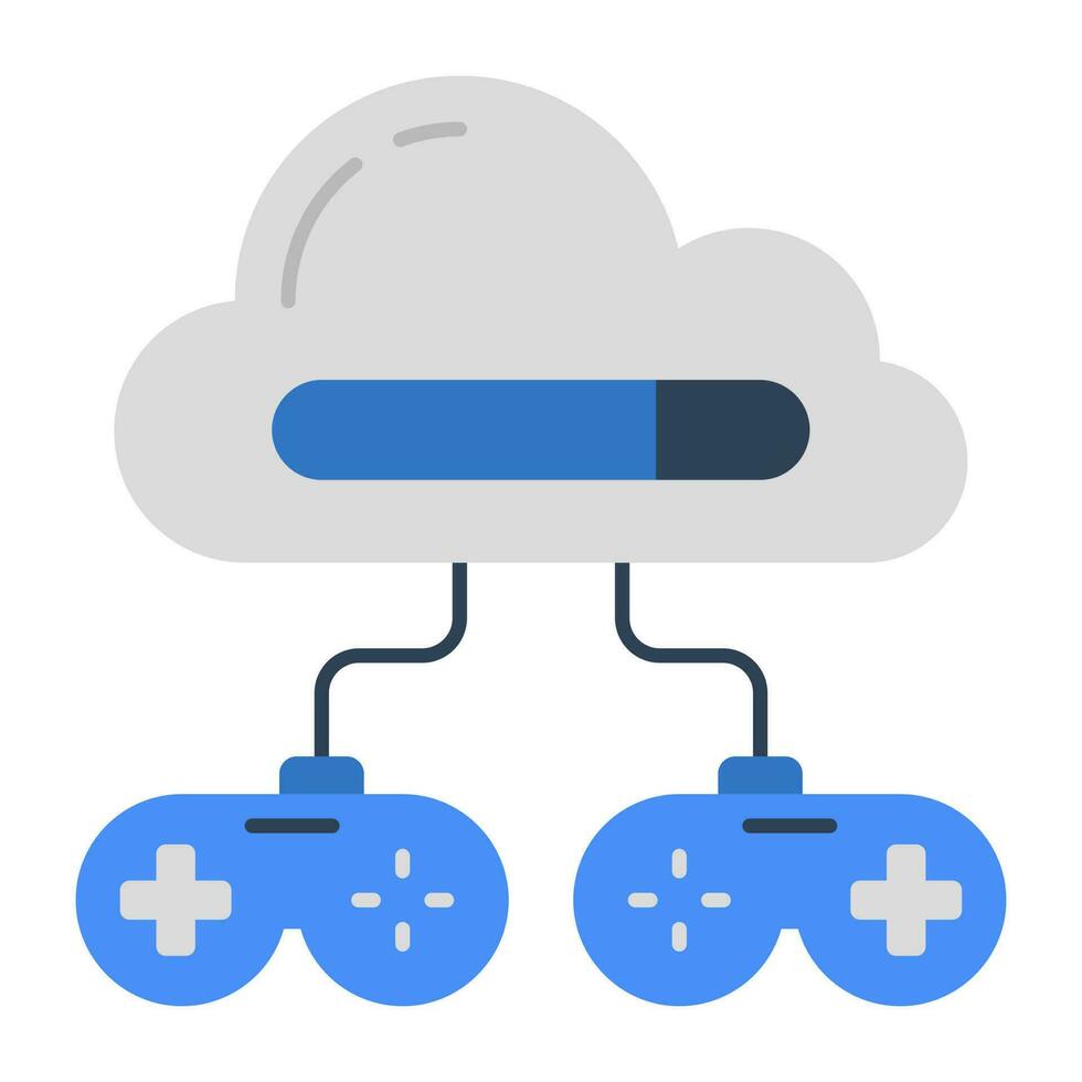 icône du design moderne du cloud gaming vecteur