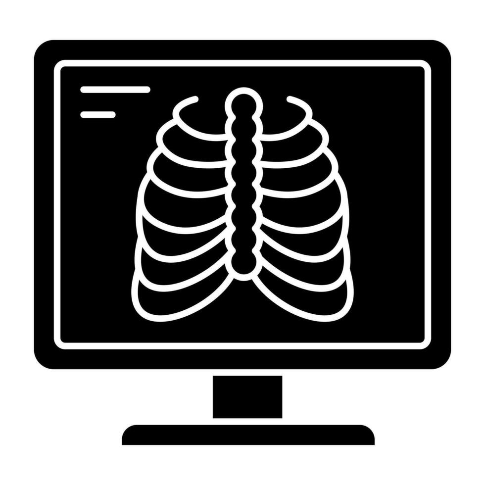 icône de conception unique de la cage thoracique vecteur
