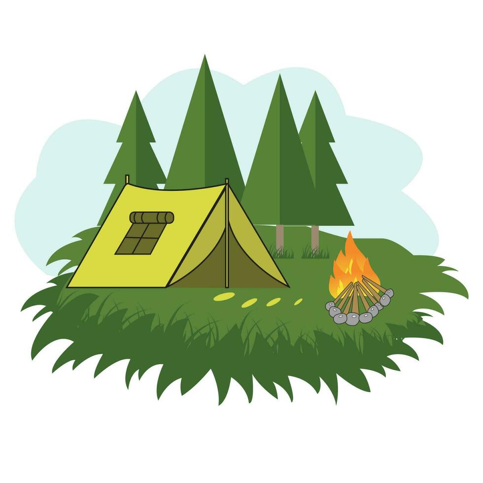 camping T-shirt conception vecteur illustration