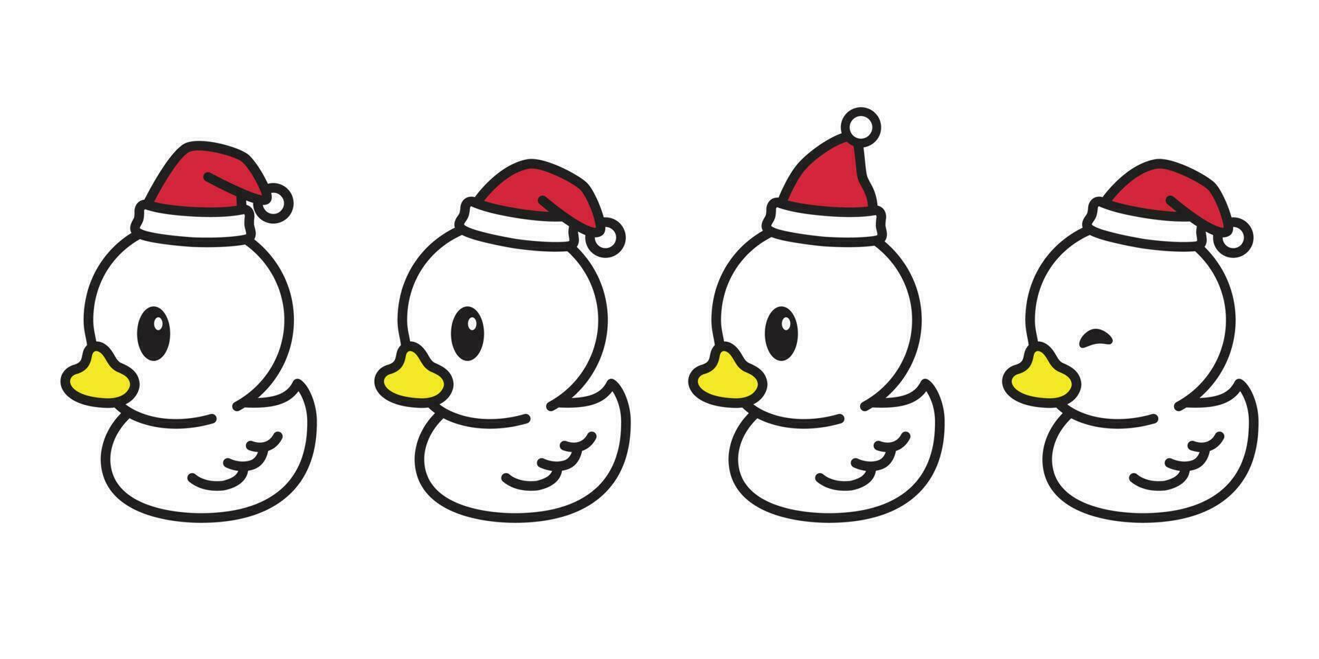 canard vecteur Noël Père Noël claus chapeau Noël icône logo caoutchouc canard personnage dessin animé illustration