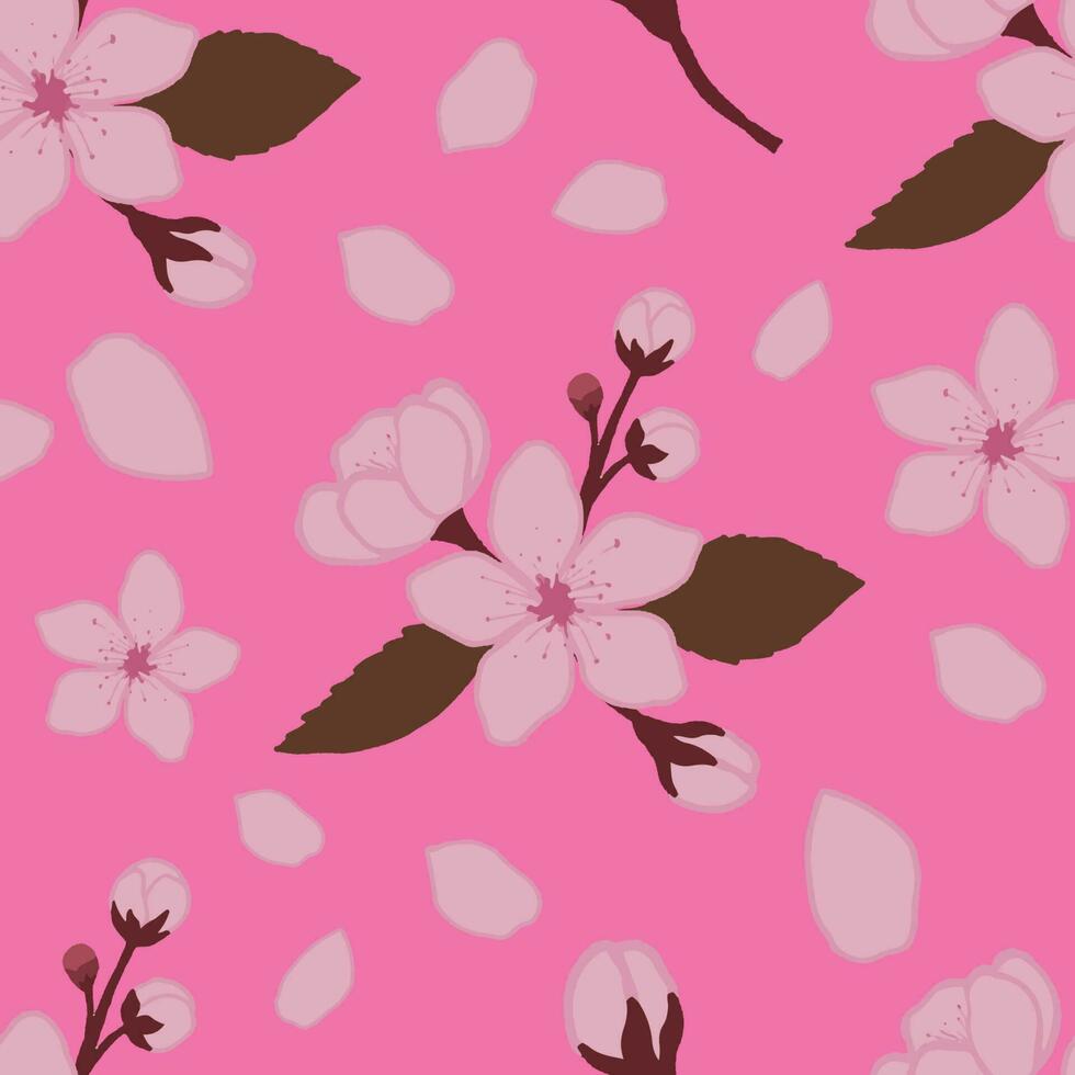 Cerise fleur sans couture motifs. cool abstrait et floral conception. pour mode tissus, des gamins vêtements, Accueil décor, matelassage, tee-shirts, cartes et modèles, album et autre numérique Besoins vecteur