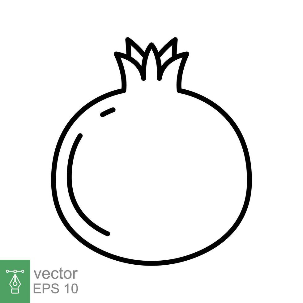 Grenade fruit icône. Facile contour style. grenade, superaliment, nourriture concept. mince ligne symbole. vecteur illustration isolé sur blanc Contexte. eps dix.