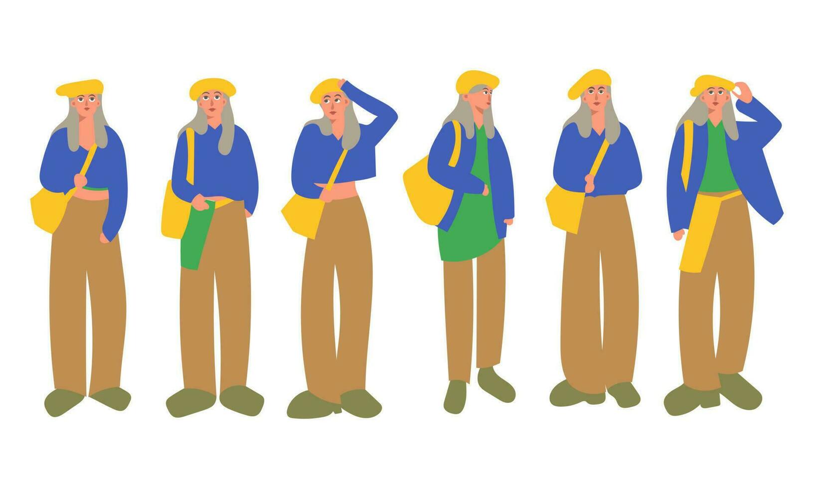 ensemble de différent pose de femmes. vecteur illustration dans plat style.