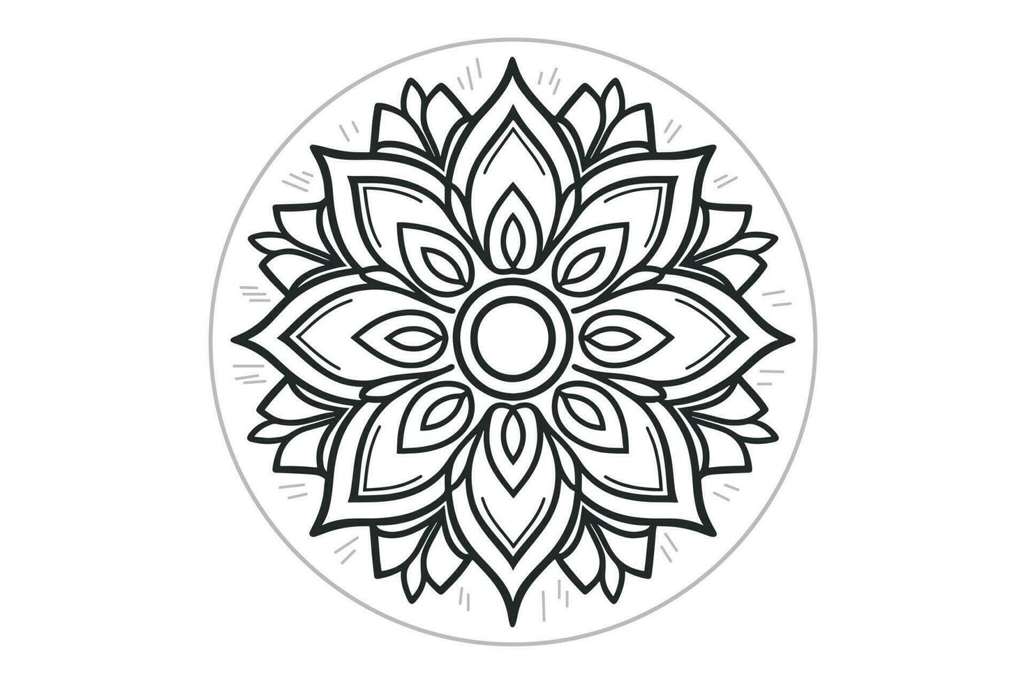 conception mandala dans noir. mandala conception de une cercle pour henné, Mehndi, tatouages, ou décoration. ethniquement Oriental décoratif ornement vecteur