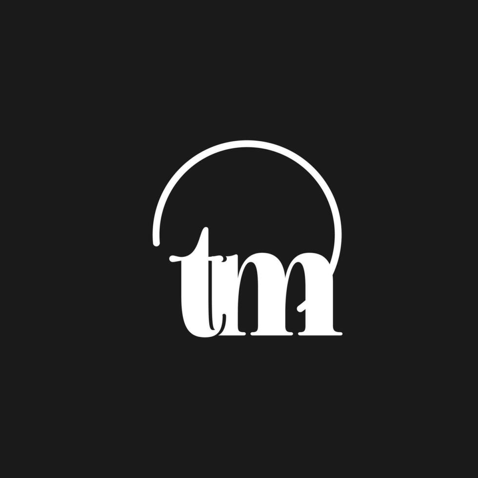 tm logo initiales monogramme avec circulaire lignes, minimaliste et nettoyer logo conception, Facile mais chic style vecteur