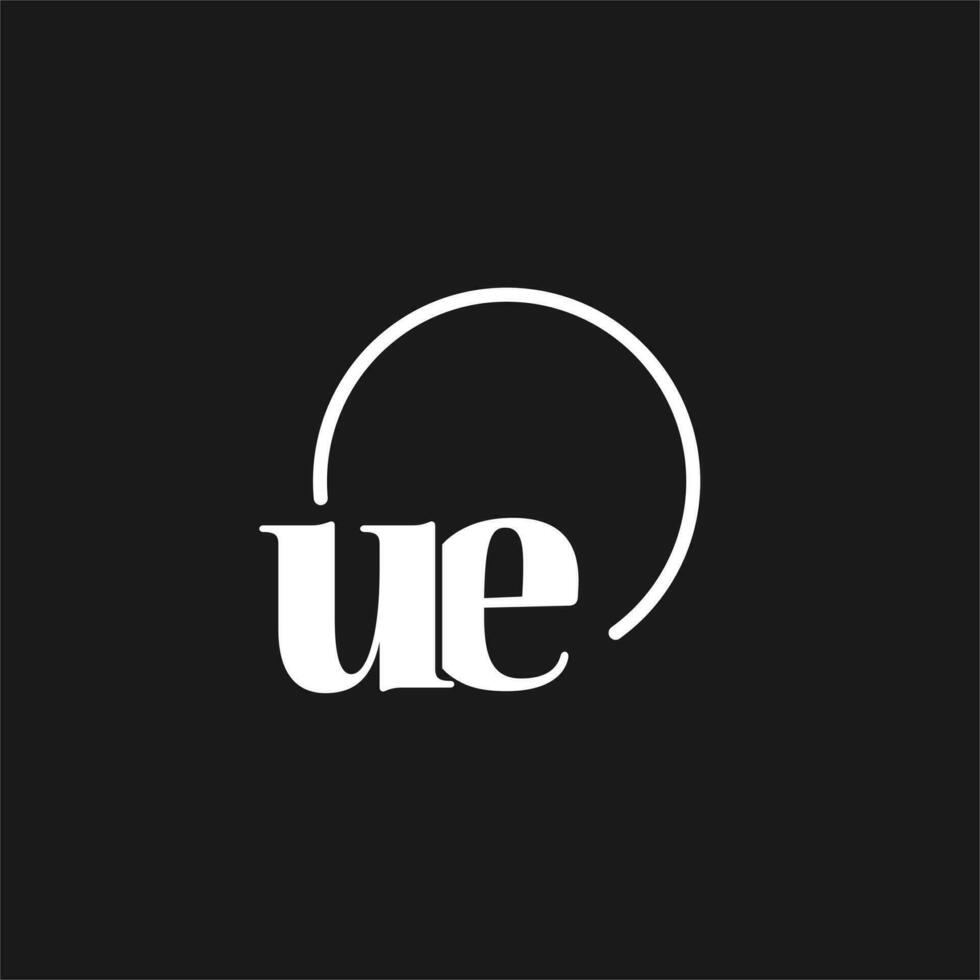 ue logo initiales monogramme avec circulaire lignes, minimaliste et nettoyer logo conception, Facile mais chic style vecteur