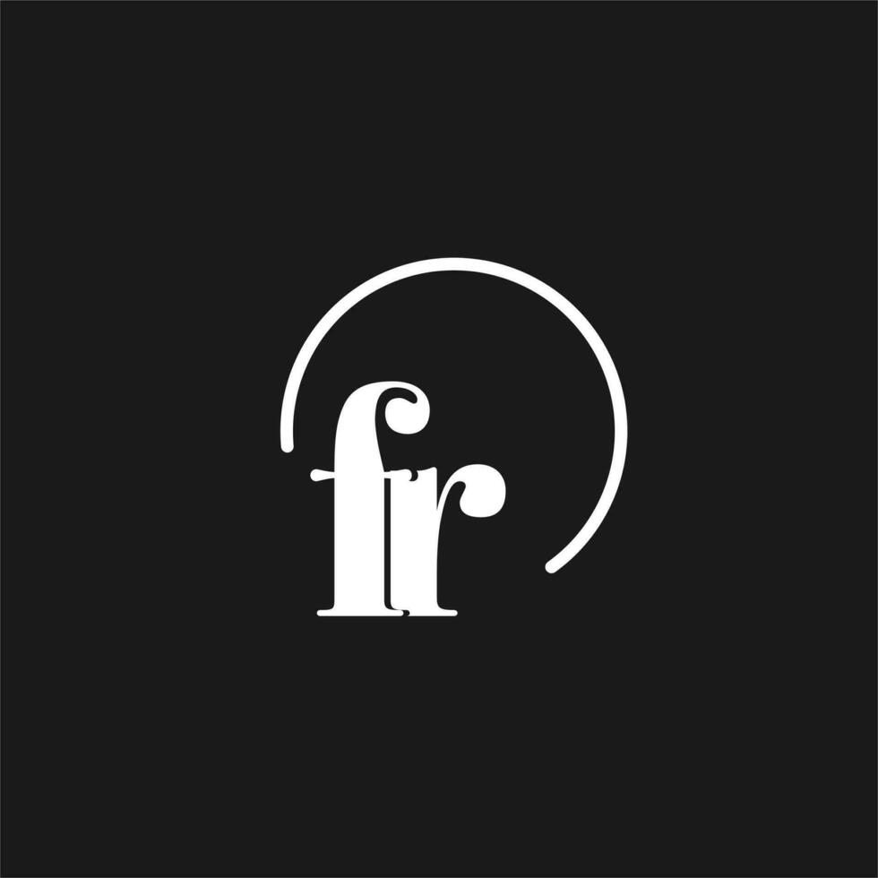 fr logo initiales monogramme avec circulaire lignes, minimaliste et nettoyer logo conception, Facile mais chic style vecteur