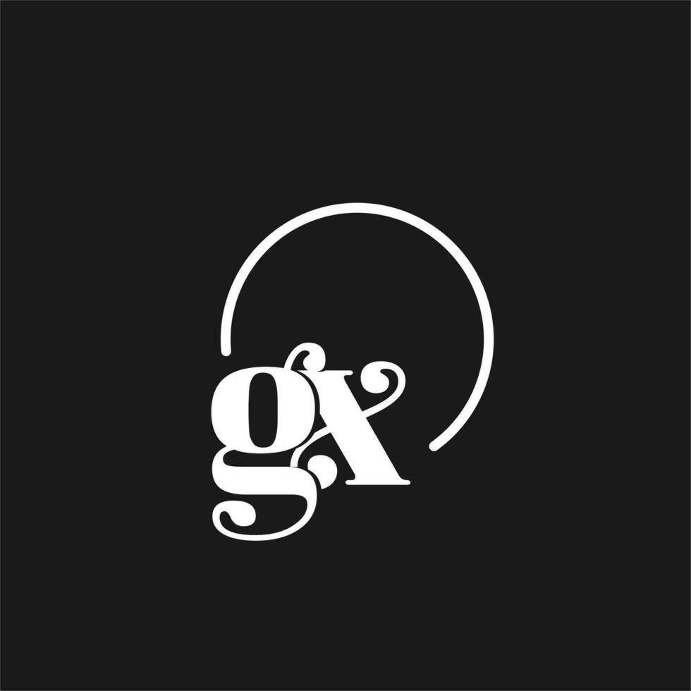 gx logo initiales monogramme avec circulaire lignes, minimaliste et nettoyer logo conception, Facile mais chic style vecteur