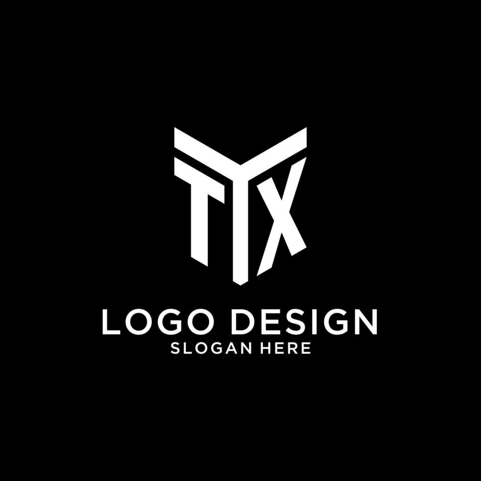 tx miroir initiale logo, Créatif audacieux monogramme initiale conception style vecteur