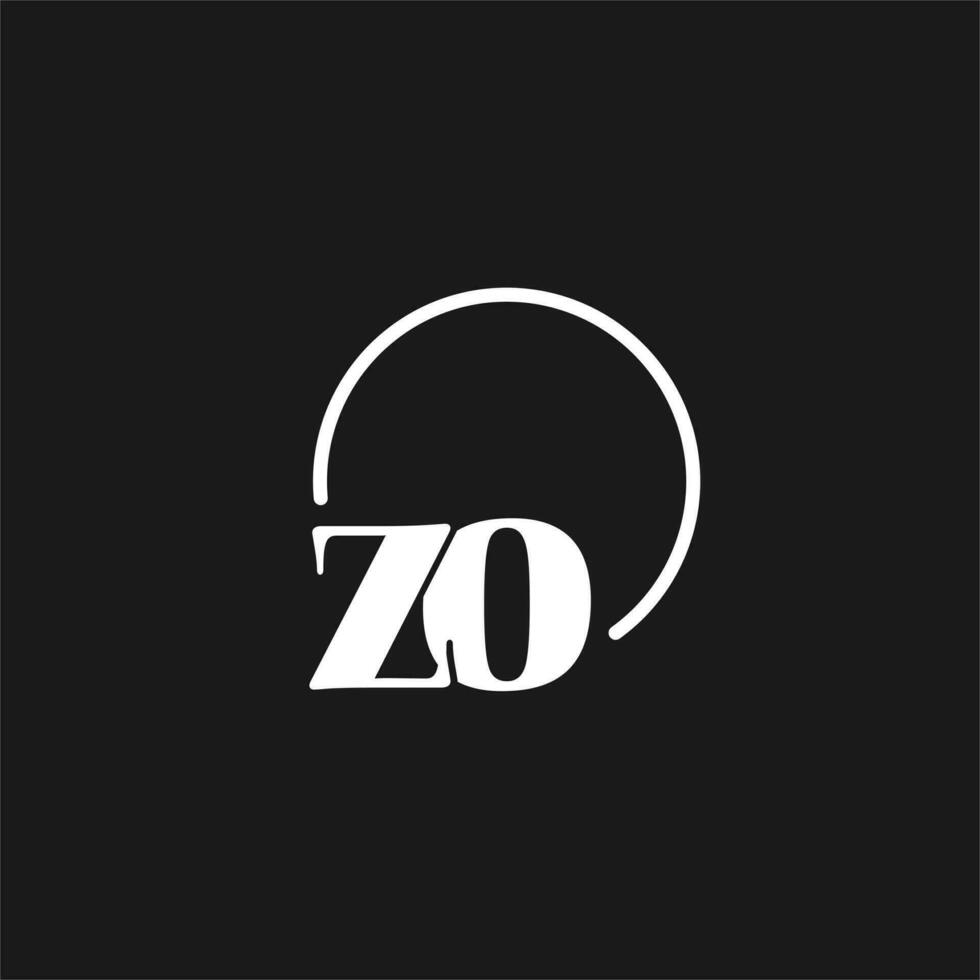 zo logo initiales monogramme avec circulaire lignes, minimaliste et nettoyer logo conception, Facile mais chic style vecteur