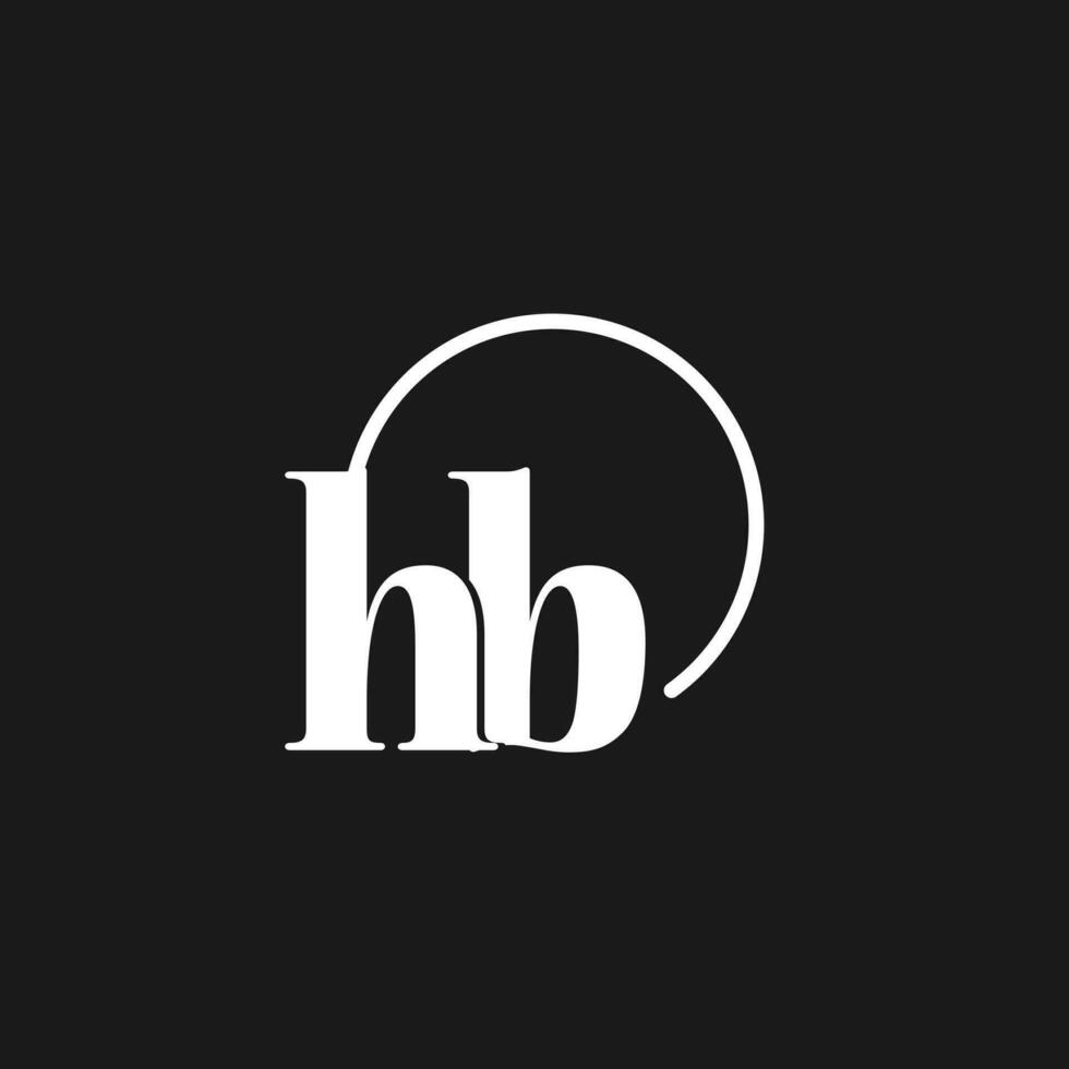 hb logo initiales monogramme avec circulaire lignes, minimaliste et nettoyer logo conception, Facile mais chic style vecteur