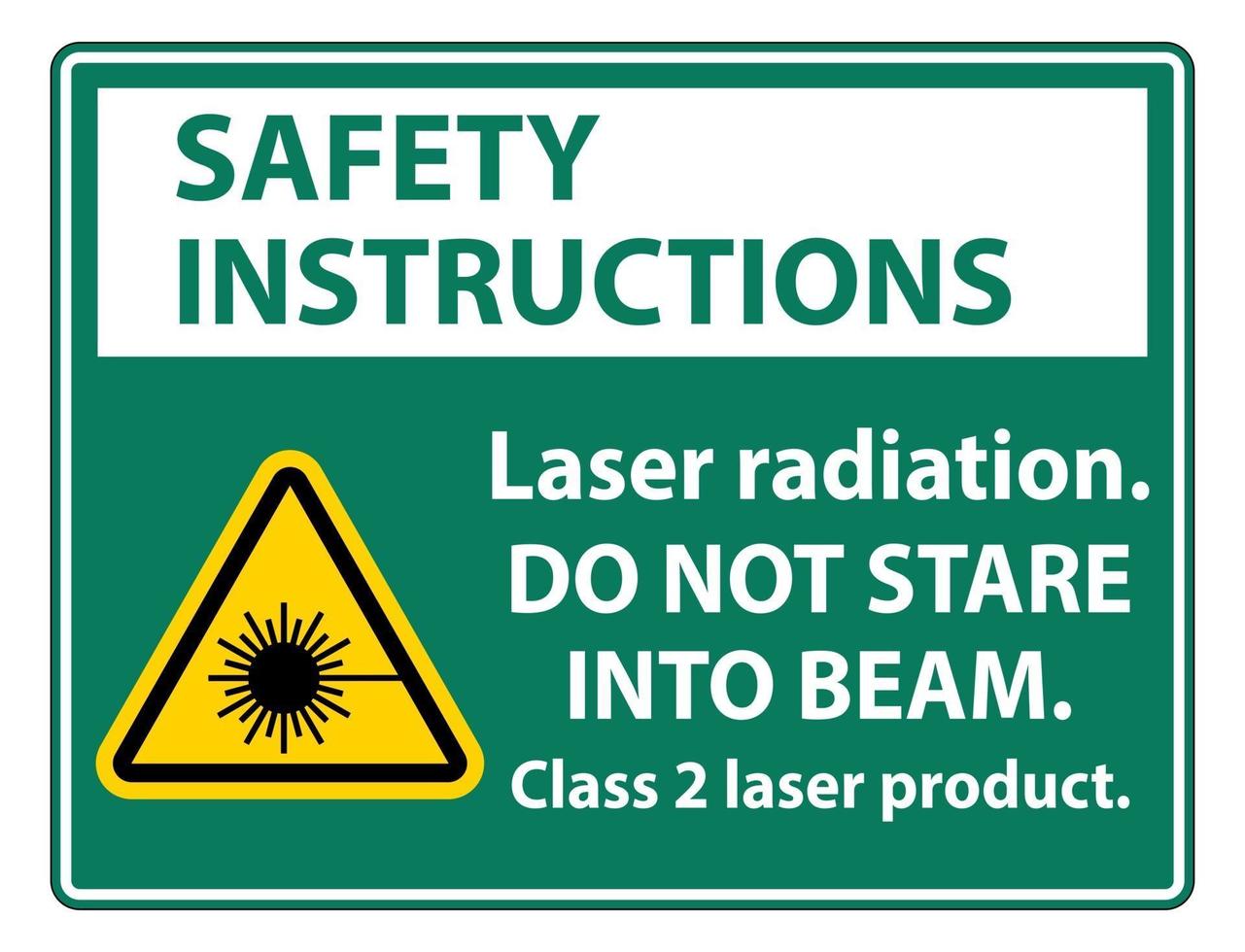 Consignes de sécurité Rayonnement laser ne pas regarder le produit laser de classe de faisceau 2 vecteur