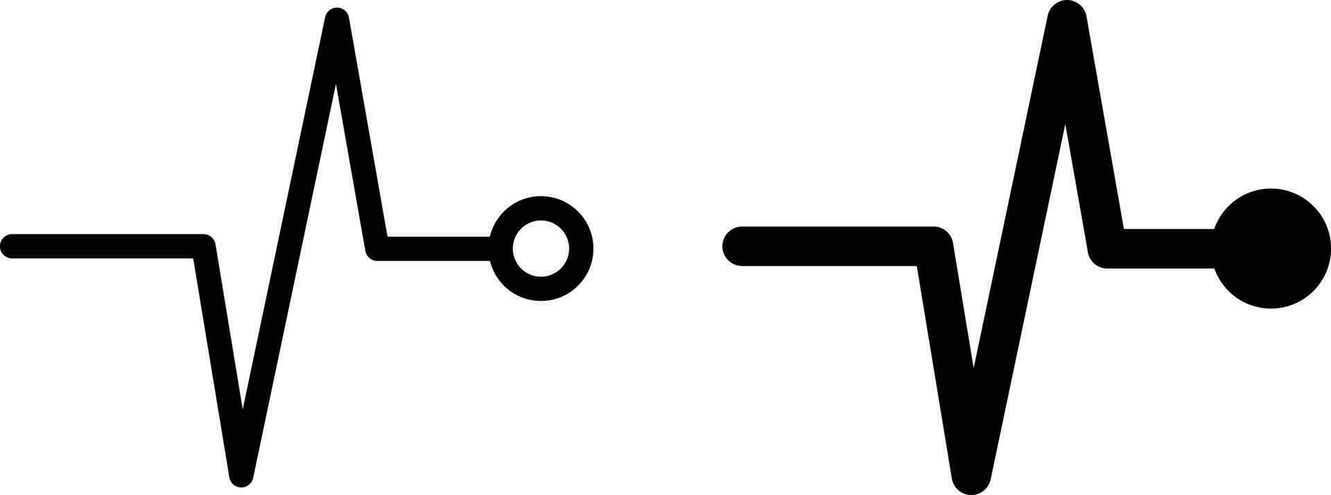 battement de coeur icône ensemble dans deux modes . cardiogramme icône . impulsion icône vecteur