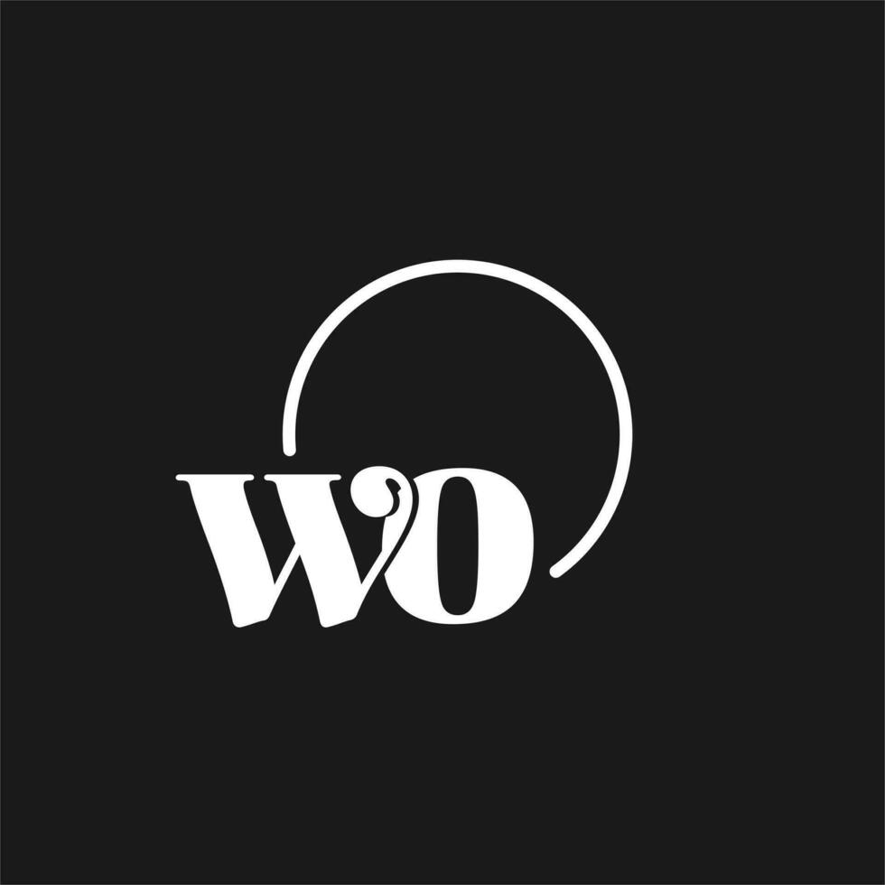 wo logo initiales monogramme avec circulaire lignes, minimaliste et nettoyer logo conception, Facile mais chic style vecteur