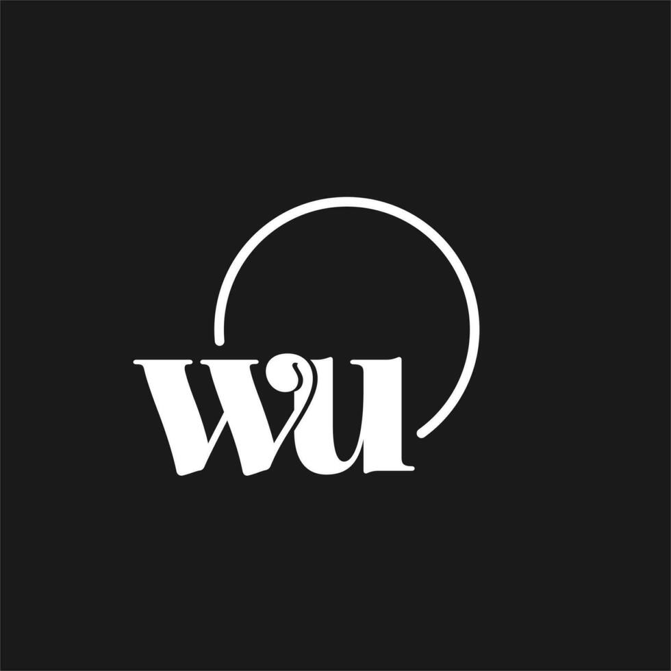 wu logo initiales monogramme avec circulaire lignes, minimaliste et nettoyer logo conception, Facile mais chic style vecteur