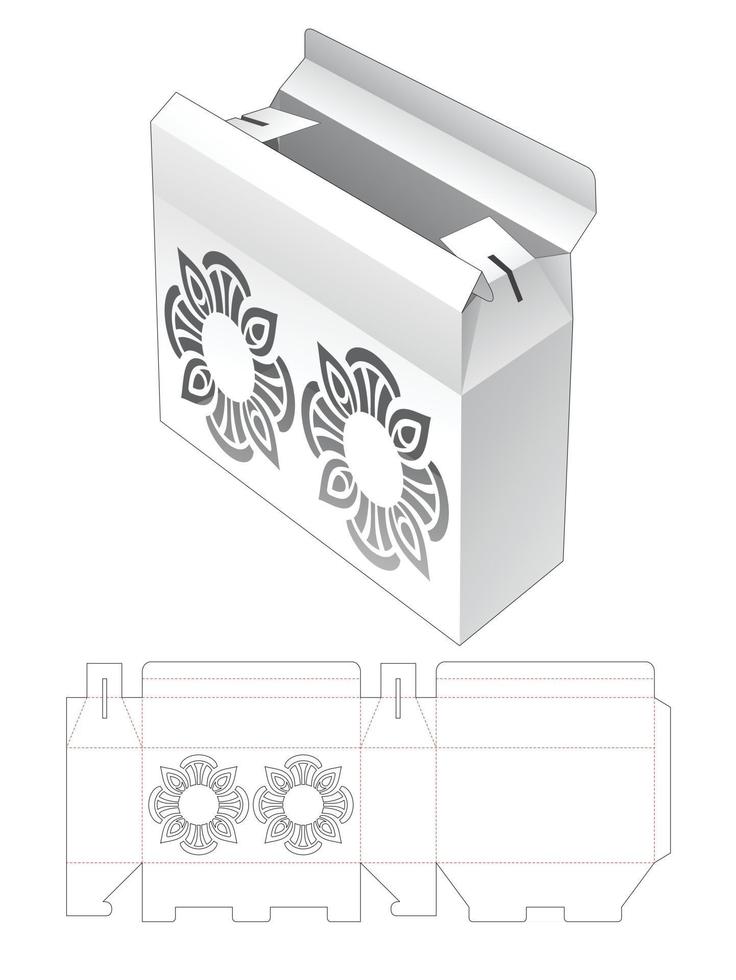 flips emballage avec motif mandala au pochoir modèle découpé vecteur