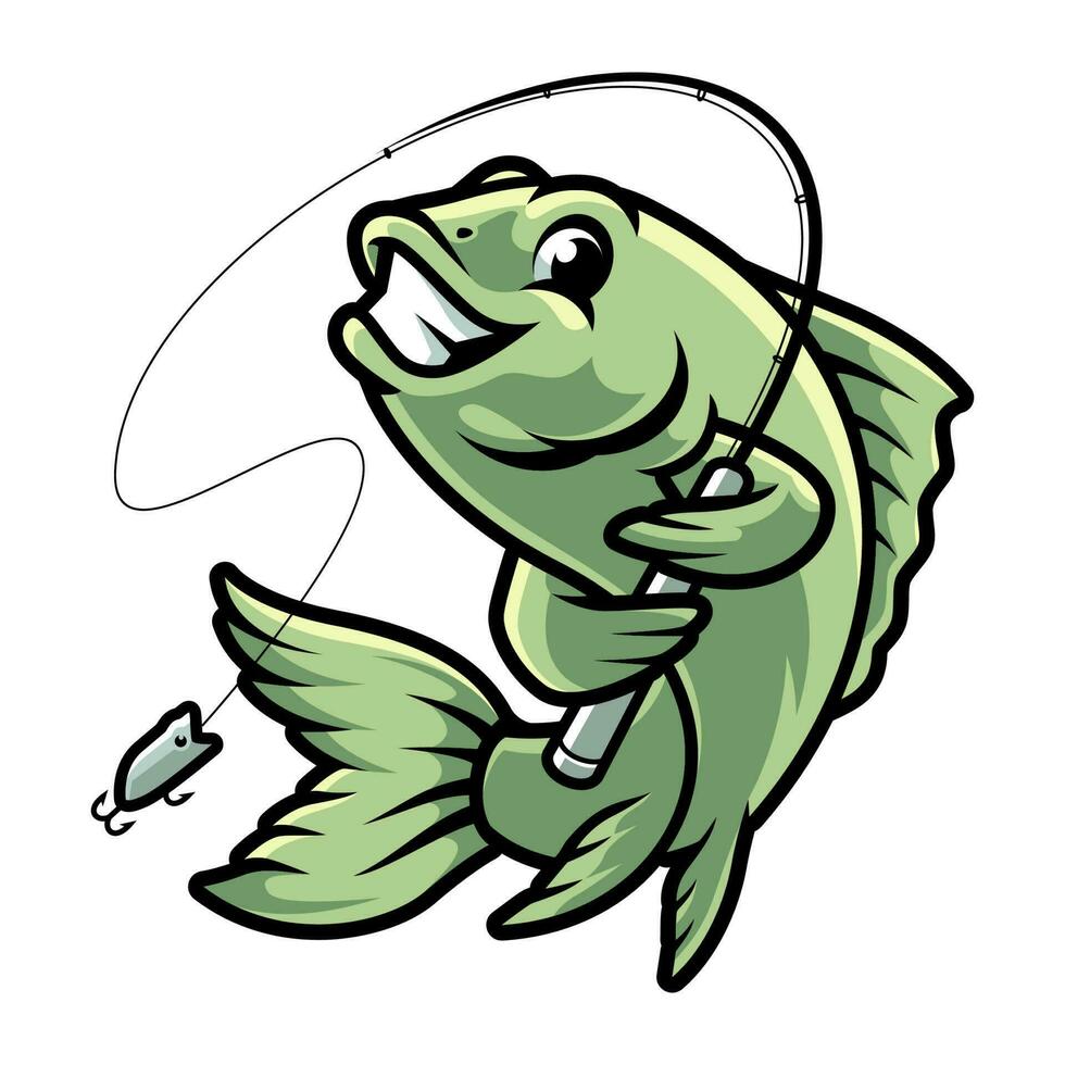 poisson dessin animé pêche illustration conception vecteur