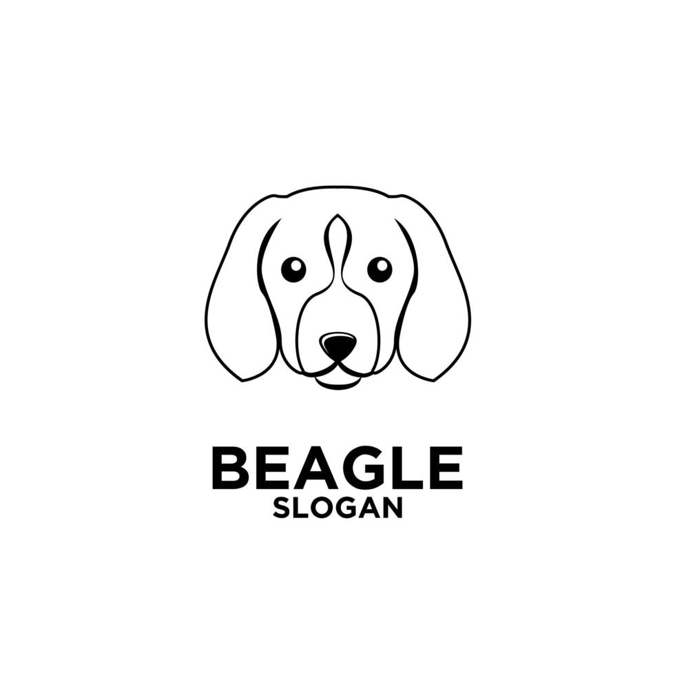 Conception de modèle de modèle de logo vectoriel tête de chien beagle mignon