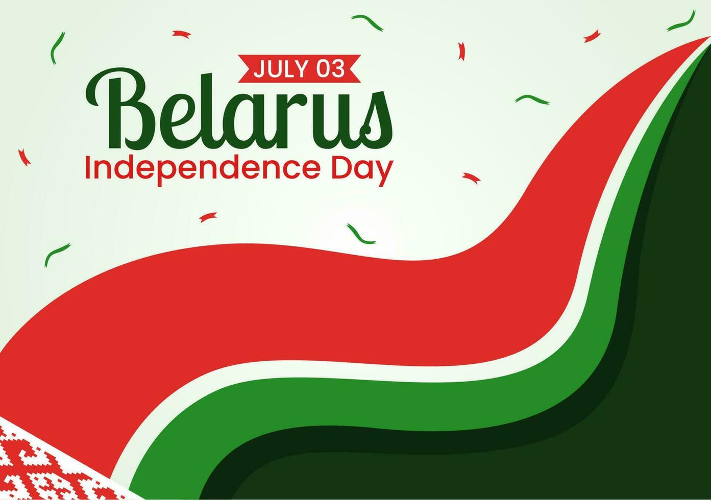 biélorussie indépendance journée vecteur illustration sur 3 juillet avec agitant drapeau dans nationale vacances plat dessin animé main tiré atterrissage page Contexte modèles