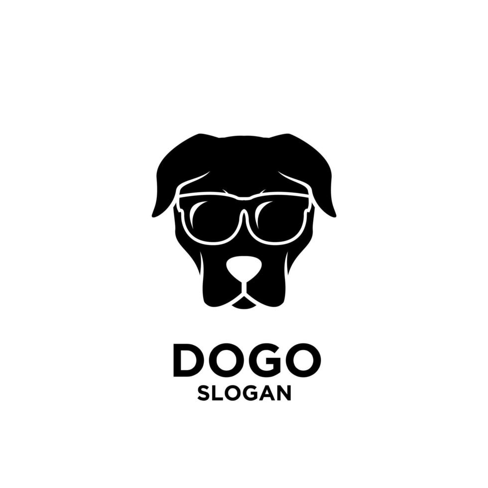 Dogo argentino tête de chien vector logo icône illustration design