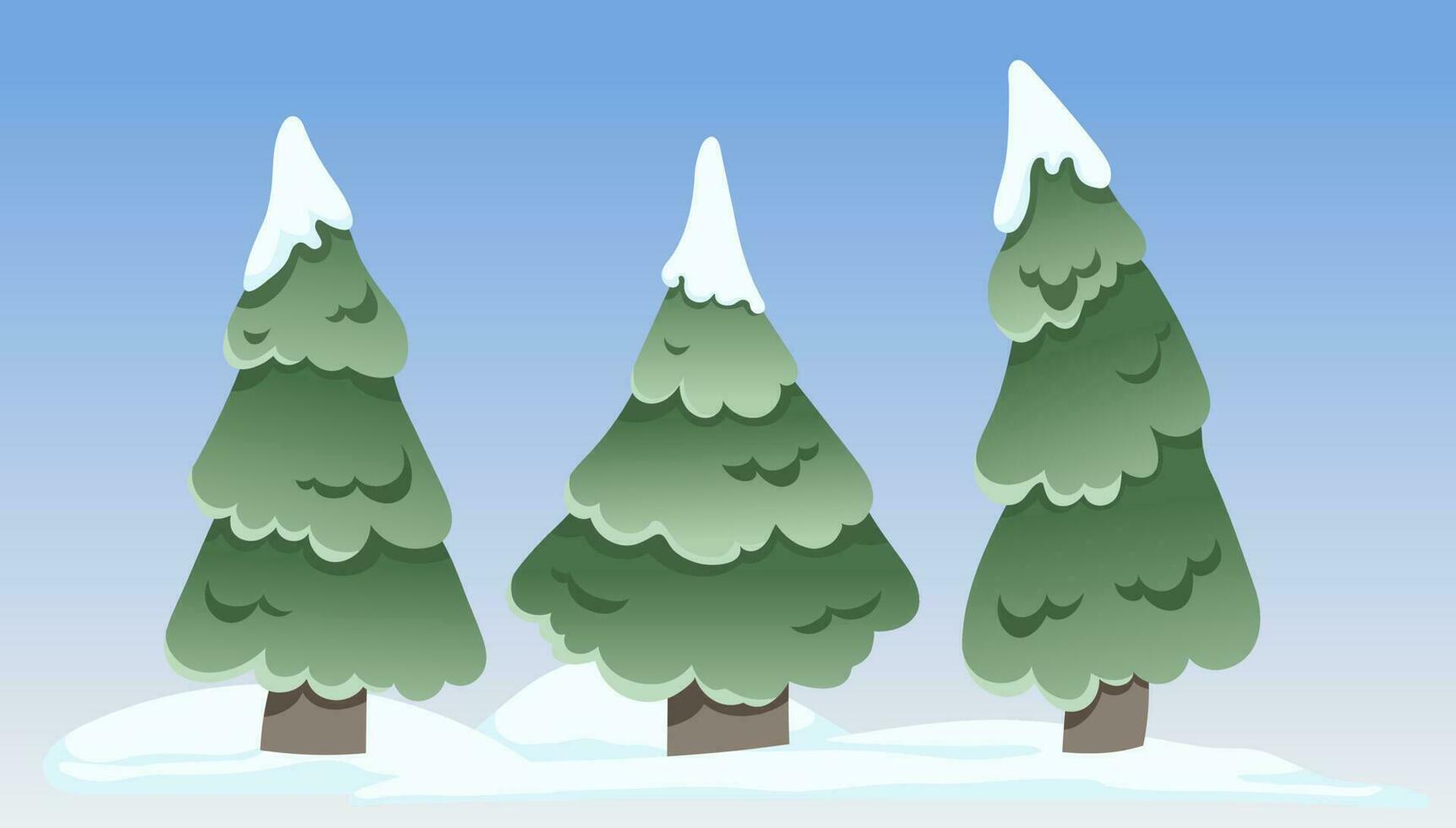 vecteur tiré sapin des arbres dans le neige. hiver illustration.