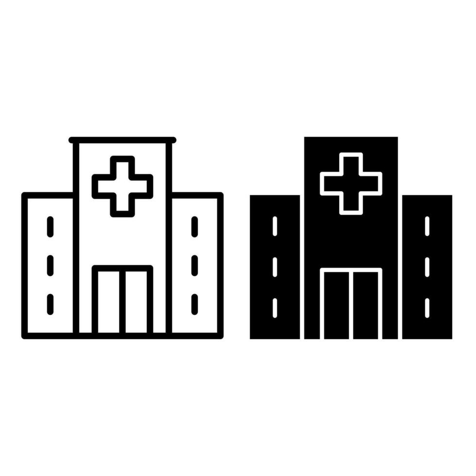 hôpital icône vecteur ensemble. clinique illustration signe collection. santé symbole.
