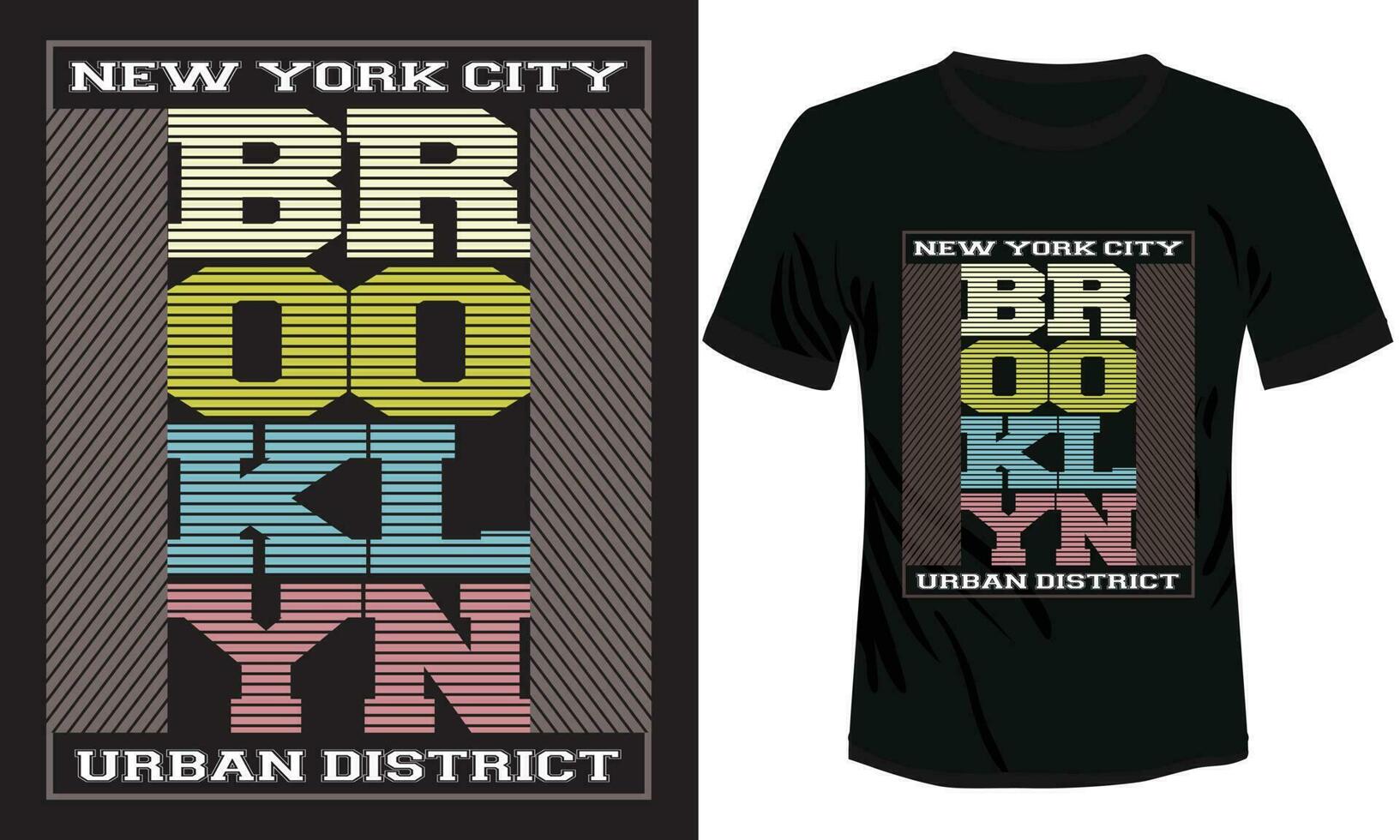 conception de t-shirt de marque authentique brooklyn new york city vecteur