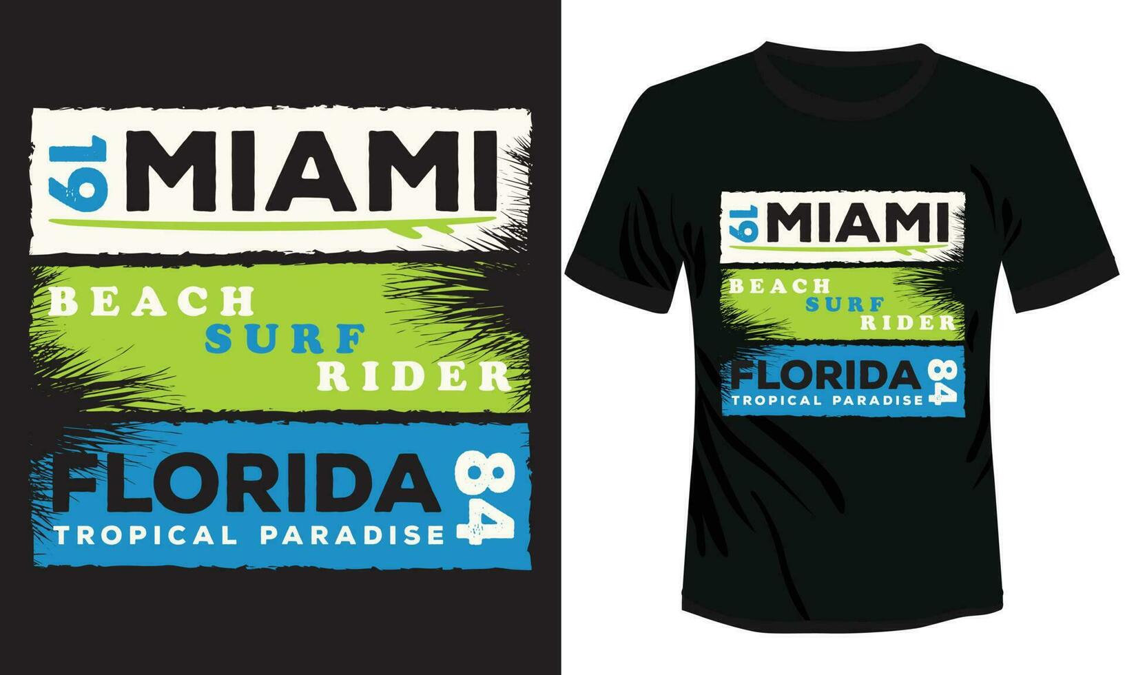 Miami plage le surf cavalier Floride T-shirt conception vecteur illustration