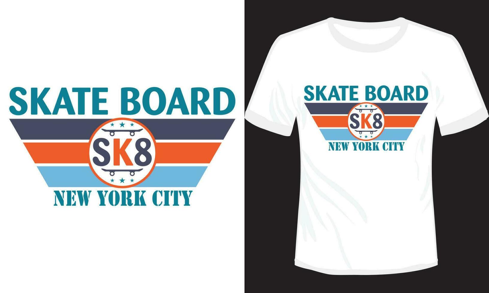 conception de t-shirt de planche à roulettes de la ville de new york vecteur