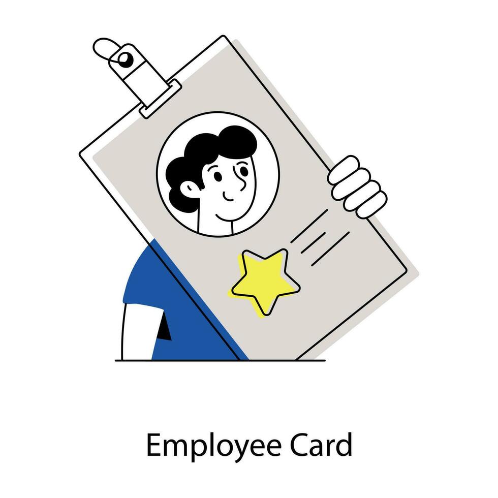 carte d'employé à la mode vecteur