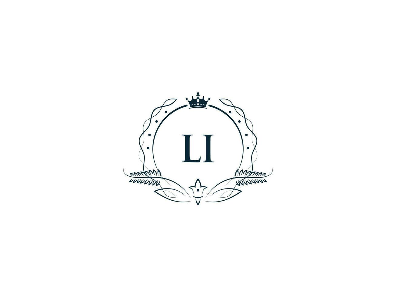 féminin li luxe couronne logo, minimaliste li il logo lettre vecteur art