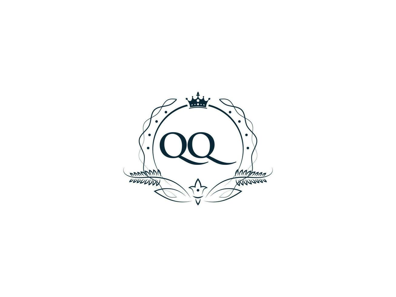 prime Royal couronne qq logo, unique lettre qq q q logo icône vecteur image conception