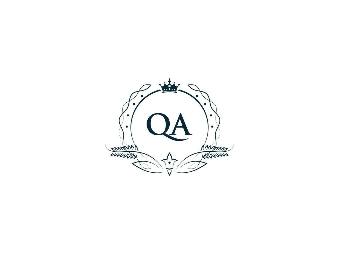 prime Royal couronne qa logo, unique lettre qa aq logo icône vecteur image conception