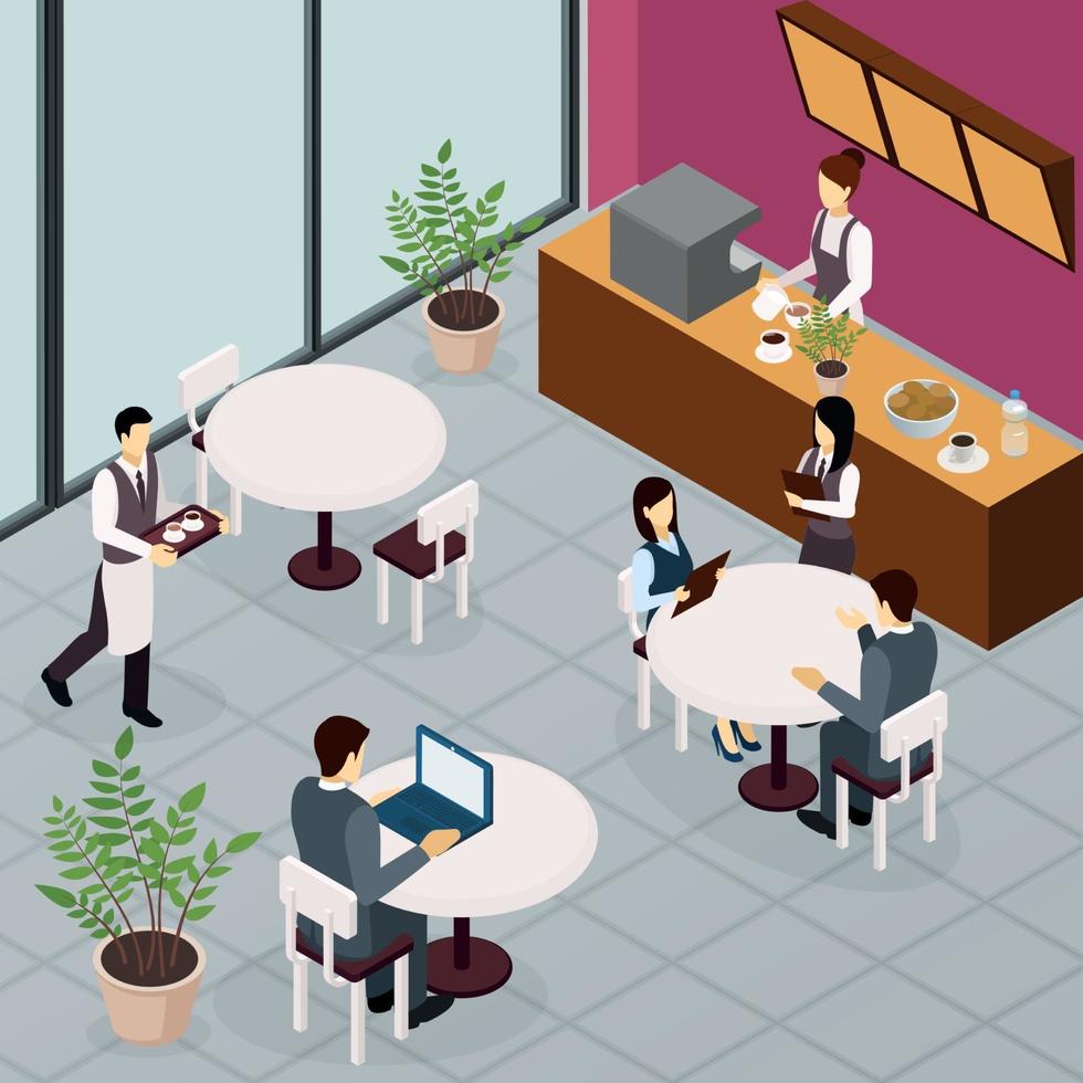 illustration vectorielle de business lunch people flyer vecteur